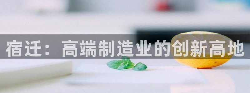 广东天辰娱乐:宿迁:高端制造业的创新高地